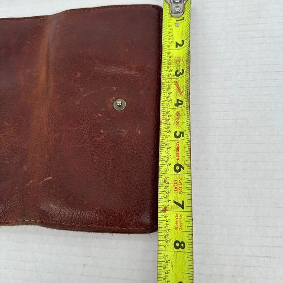 Portland Leather Goods Brown Bi-Fold Leather Wallet Rustic Thick Heavy Quality - Picture 10 of 11